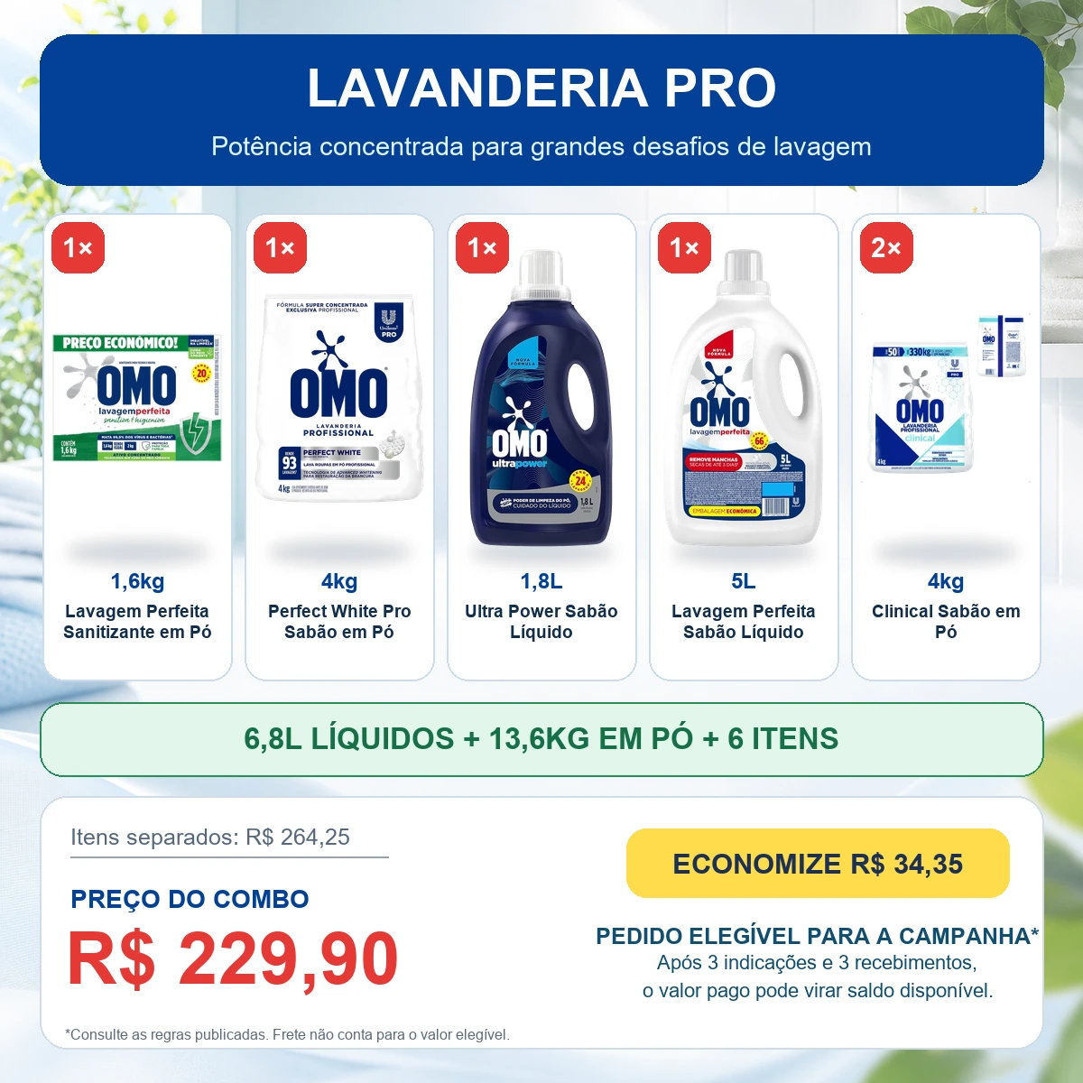 Kit OMO Lavanderia Pro