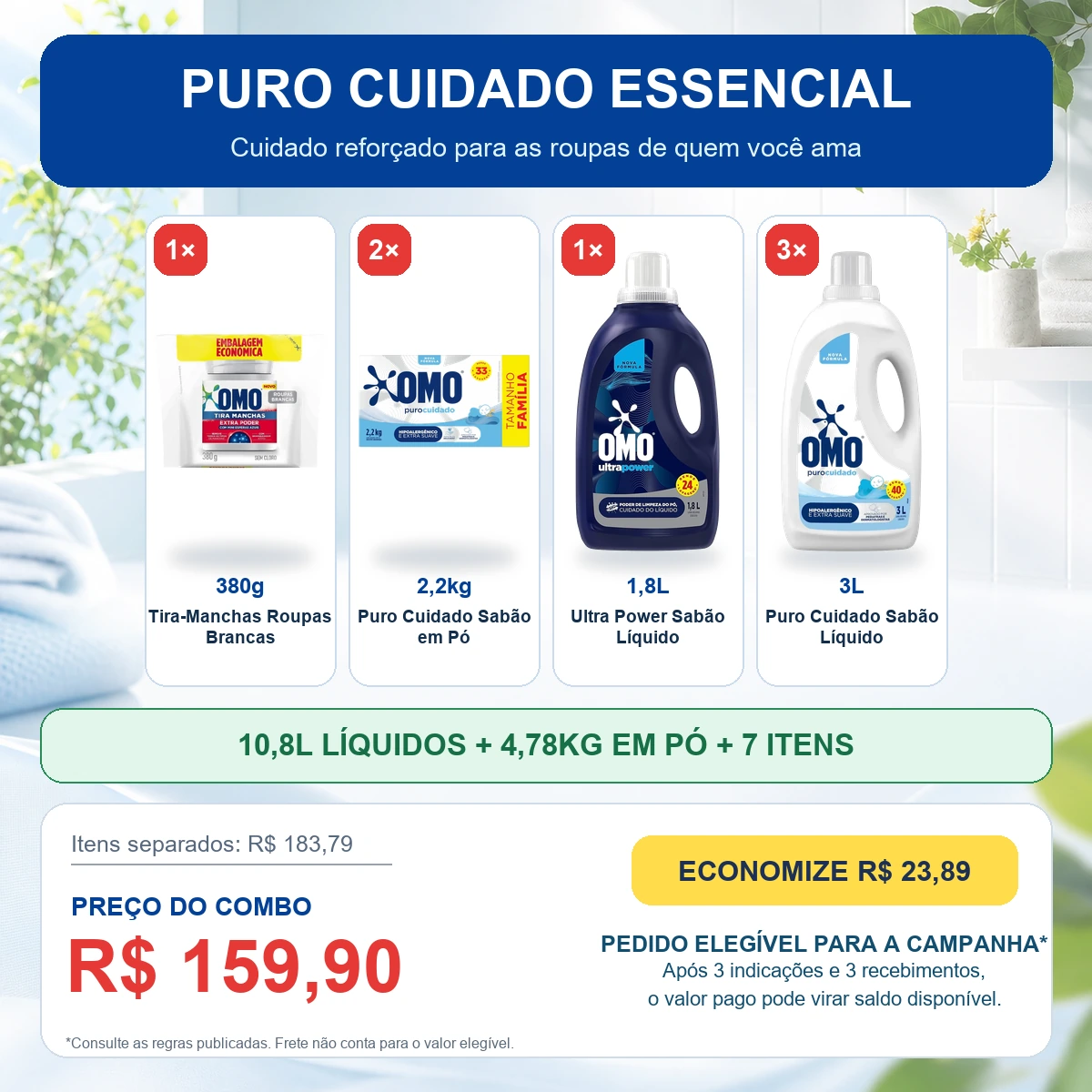 Kit OMO Puro Cuidado Essencial